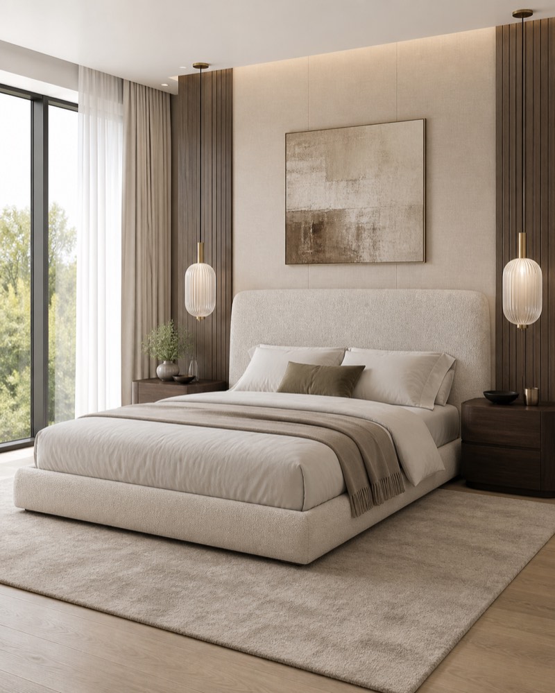 Upholstered platform bed
