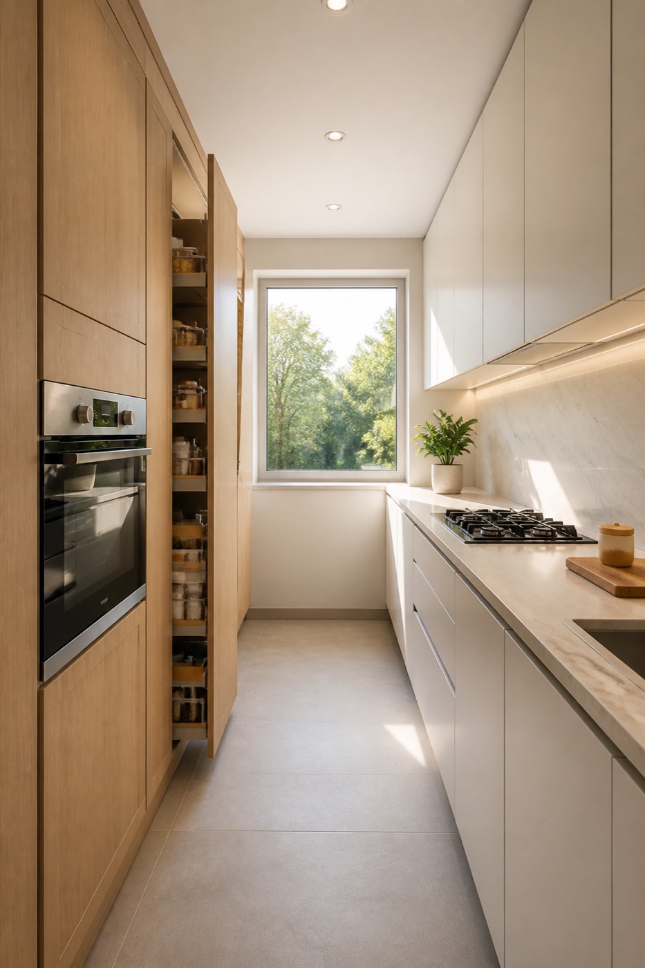 Oak parallel kitchen