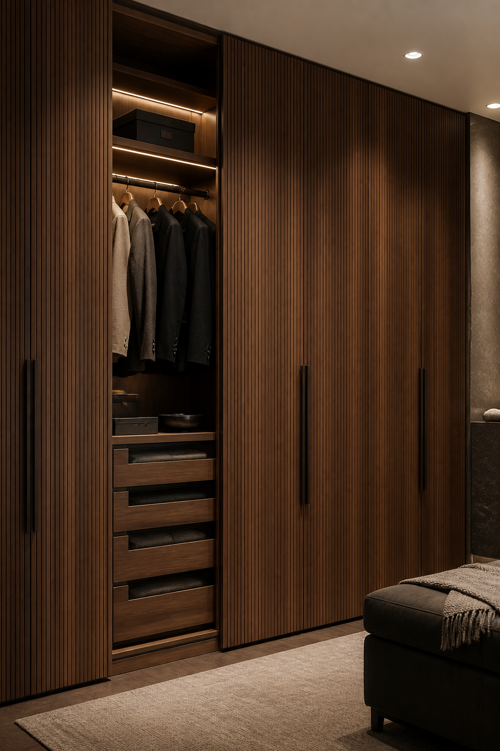Walnut wardrobe exterior