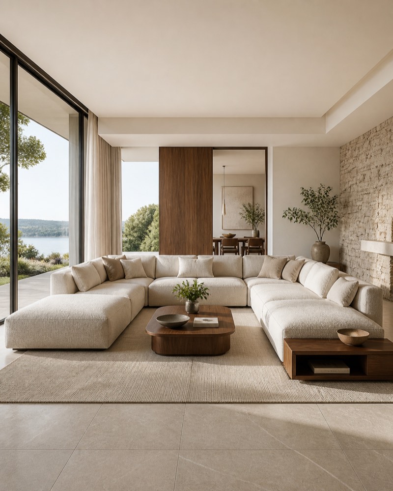 U-shaped modular sofa